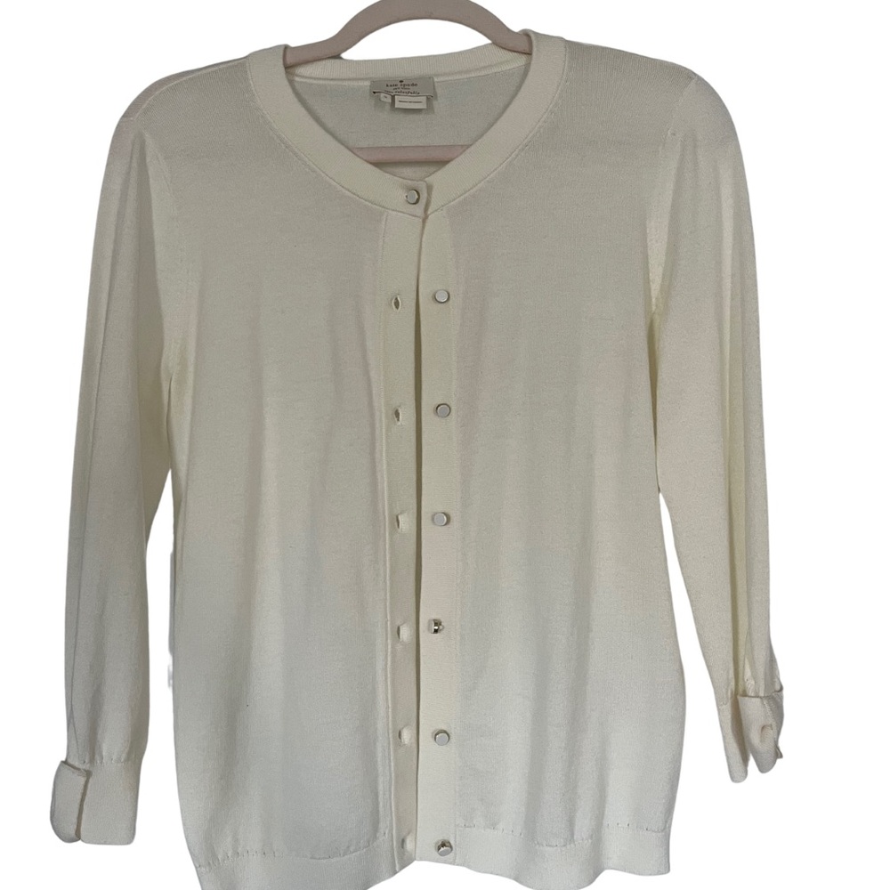 Kate Spade Somerset cream/ivory bow sleeve sweater size small. Like NEW!